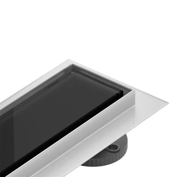 Tuš kanalica GLASS - crno staklo - 50 - 100 cm