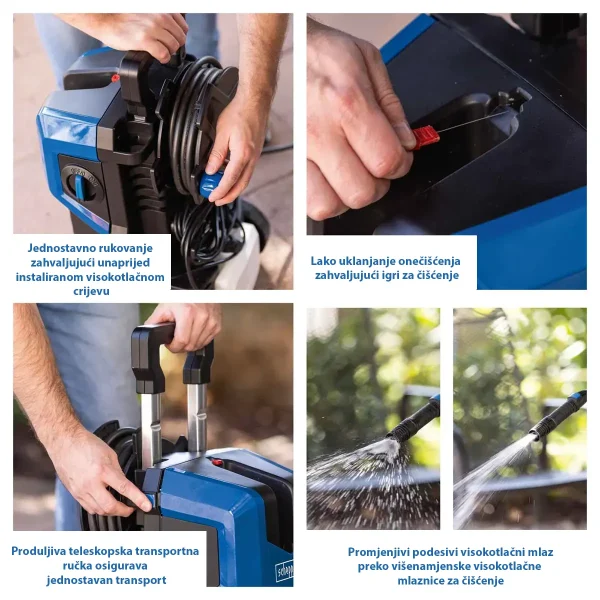 Visokotlačni čistač s priborom HCE3000 - 180 bar - 2400 W - Scheppach