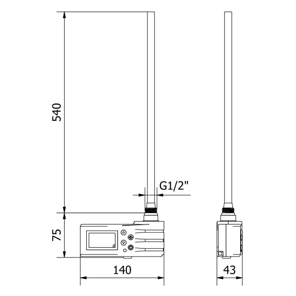 Grijač za kupaonski radijator WI-FI Smart - 600 W