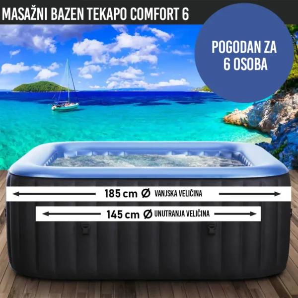 Masažni bazen MSpa Tekapo Comfort 6 - 185 cm - 2100 W