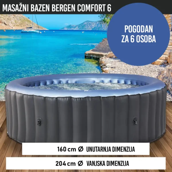 Masažni bazen MSpa Bergen Comfort 6 - 204 cm - 2100 W