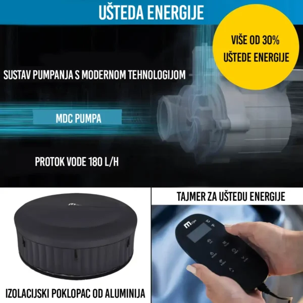 Masažni bazen MSpa Bergen Comfort 6 - 204 cm - 2100 W