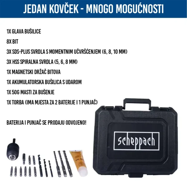 Akumulatorski udarni čekić C-RHD130-X - 20 V - Scheppach