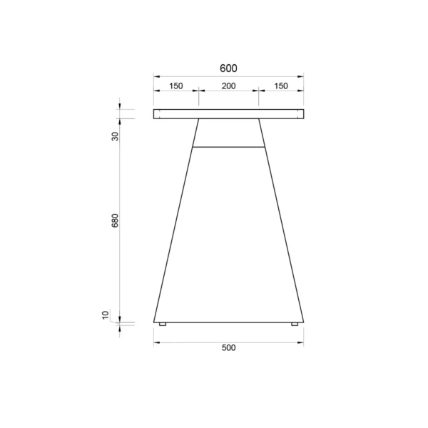 Postolje za stolove TOWER - 72 cm - Crna MAT